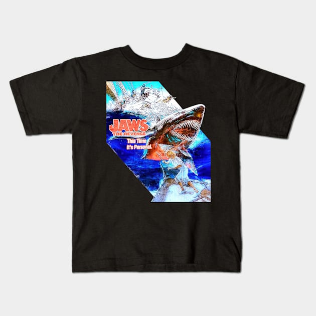 Shark Movie Design Kids T-Shirt by Exploitation-Vocation